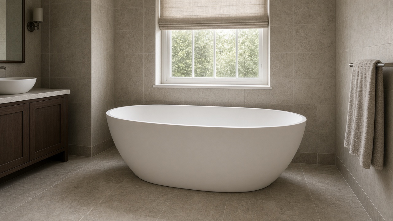 A freestanding tub